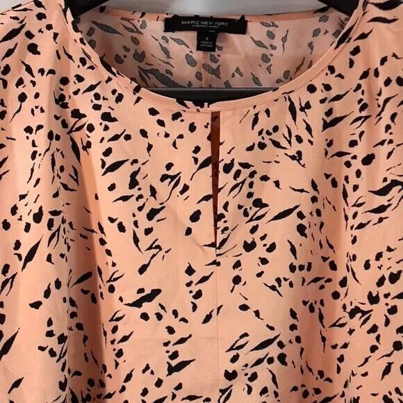 Marc New York Andrew Marc sz small peach black blouse 3/4 sleeve doleman sleeve* - Picture 9 of 12